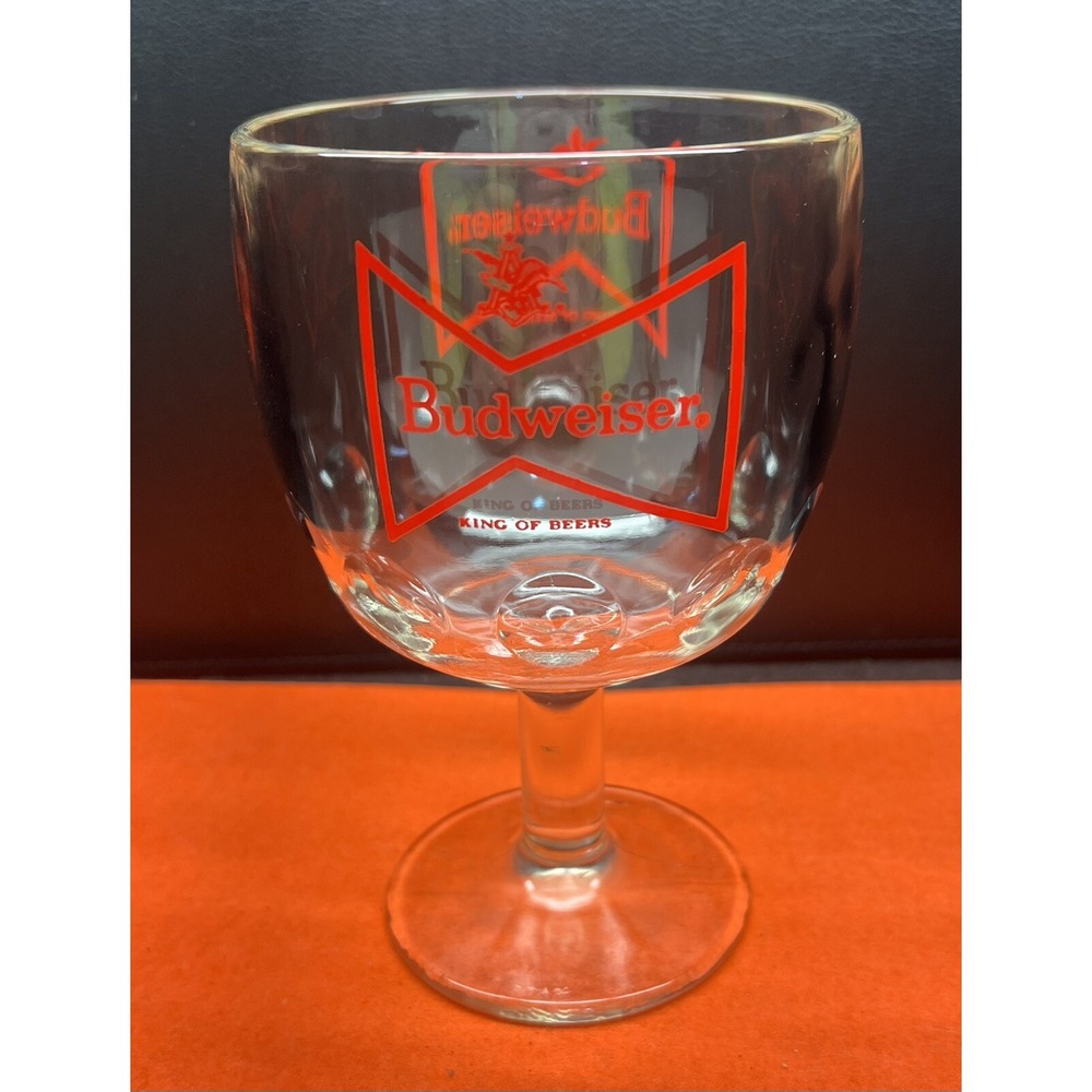 Budweiser Beer Heavy Glass Goblet Style Mug Remember Use To Be A Carnival Prize